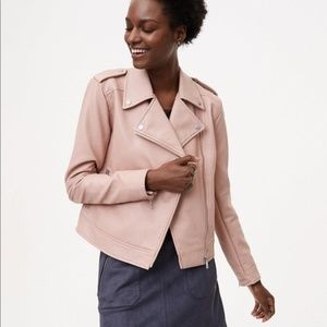 LOFT Blush Pink Vegan Leather Moto Jacket